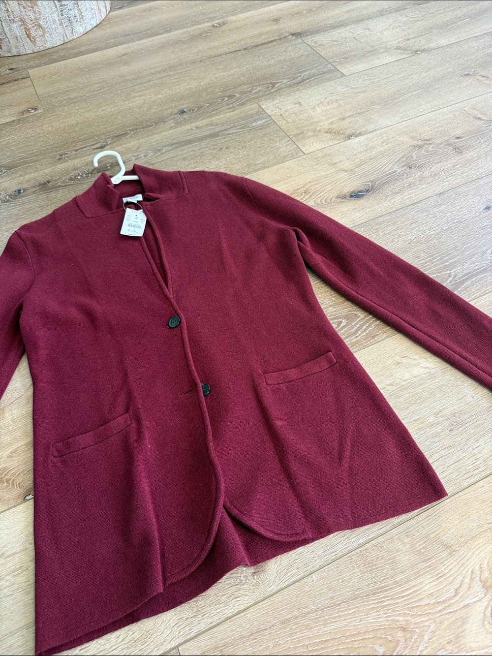 J. Crew Maroon Knit Blazer sweater Jacket